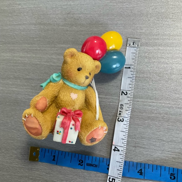 NIB CHERISHED TEDDIES NINA BEAR WITH BALLOONS #215864 1996 BEARY HAPPY WISHES - Picture 7 of 8